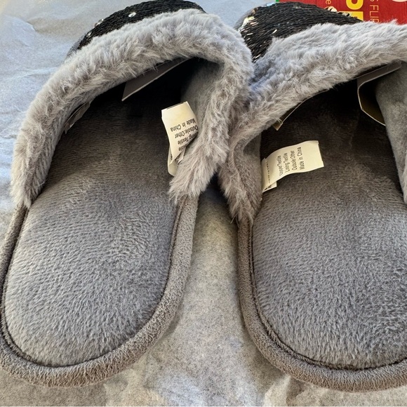 Smart Trend Reversible Sequin Slippers Women's Size 9/10 Gray Gold Silver NWT - Picture 8 of 10